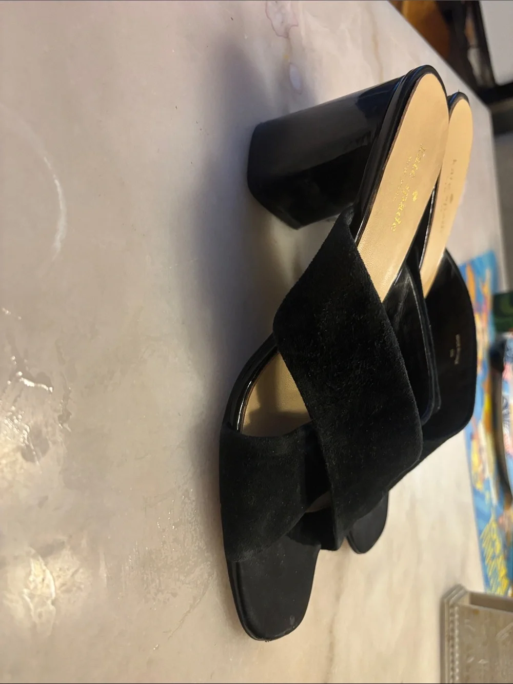 kate spade black suede